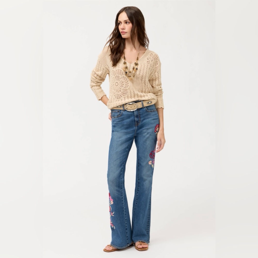 NWT Johnny Was The High Rise Flare Jean in Farida Size 32 - Picture 2 of 16